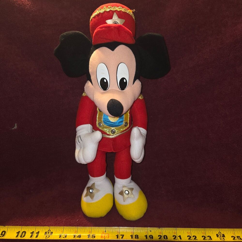 Vintage 1994 Mattel Disney Band Leader Mickey Mouse 17" Plush Flaws AS IS